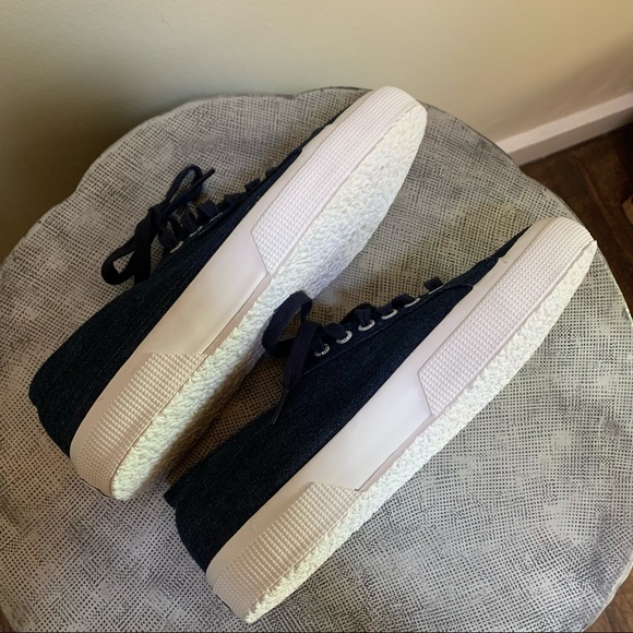 Superga Classic 39.5 ~  Blue Metallic 2750 Cotu Sneakers - Picture 8 of 10